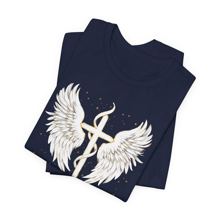 Under His Wings Psalm 91 With Cross - Unisex Crew-Neck Tee - Joy & Country