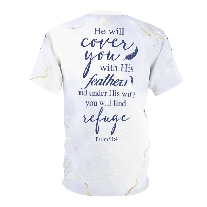 Covered By His Feathers Psalm 91:4 - Unisex Premium Crew-Neck Tee - JC Exclusive
