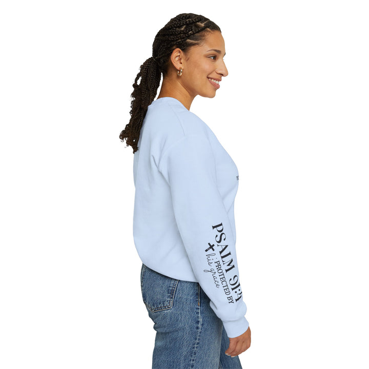 Under His Wings You Will Find Refuge Psalm 91 (Sleeve Print) - Unisex Crewneck Sweatshirt - Joy & Country