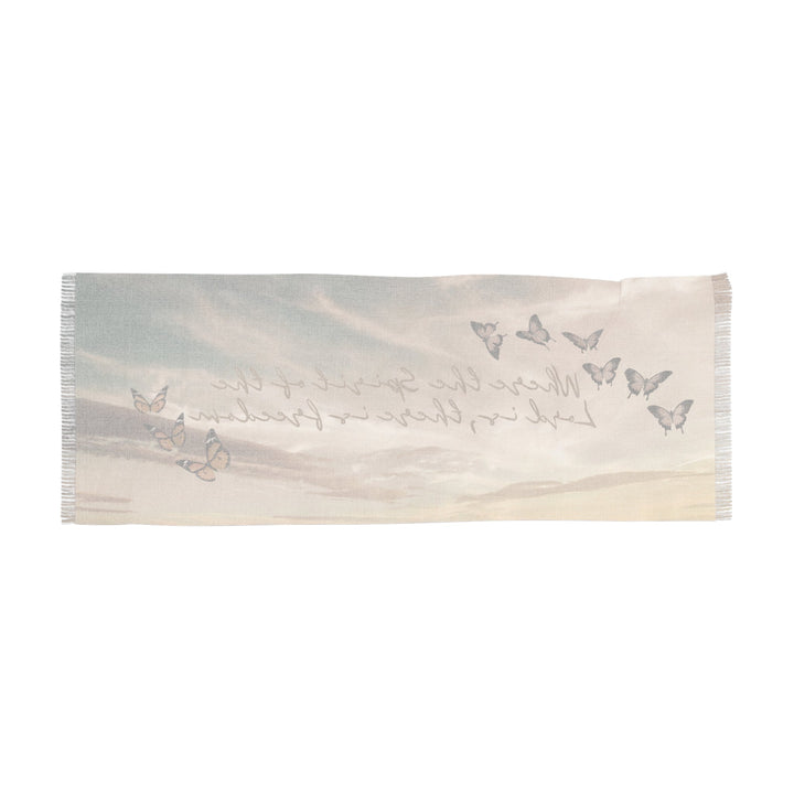 Where The Spirit Of The Lord Is, There Is Freedom - Semi-Translucent Lightweight Inspirational Wrap Scarf   All Over Prints Joy & Country
