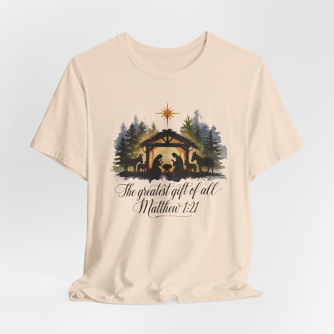 The Greatest Gift of All Matthew 1:21 - Unisex Crew-Neck Tee   T-Shirt Joy & Country