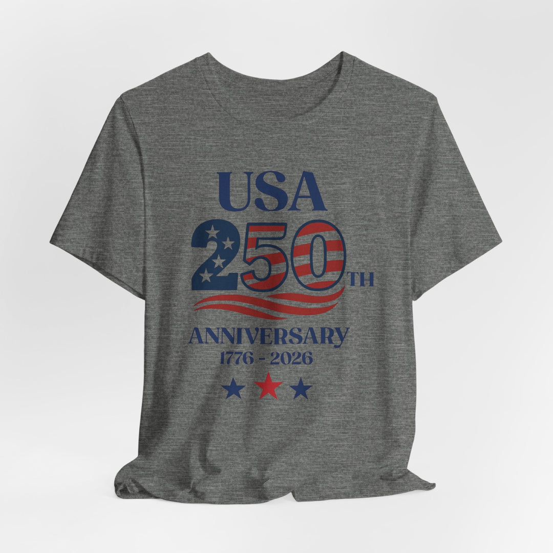 USA American Flag 250th Anniversary 1776-2026 - Unisex Crew-Neck Tee   T-Shirt Joy & Country