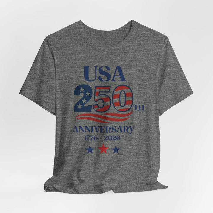 USA American Flag 250th Anniversary 1776-2026 - Unisex Crew-Neck Tee   T-Shirt Joy & Country