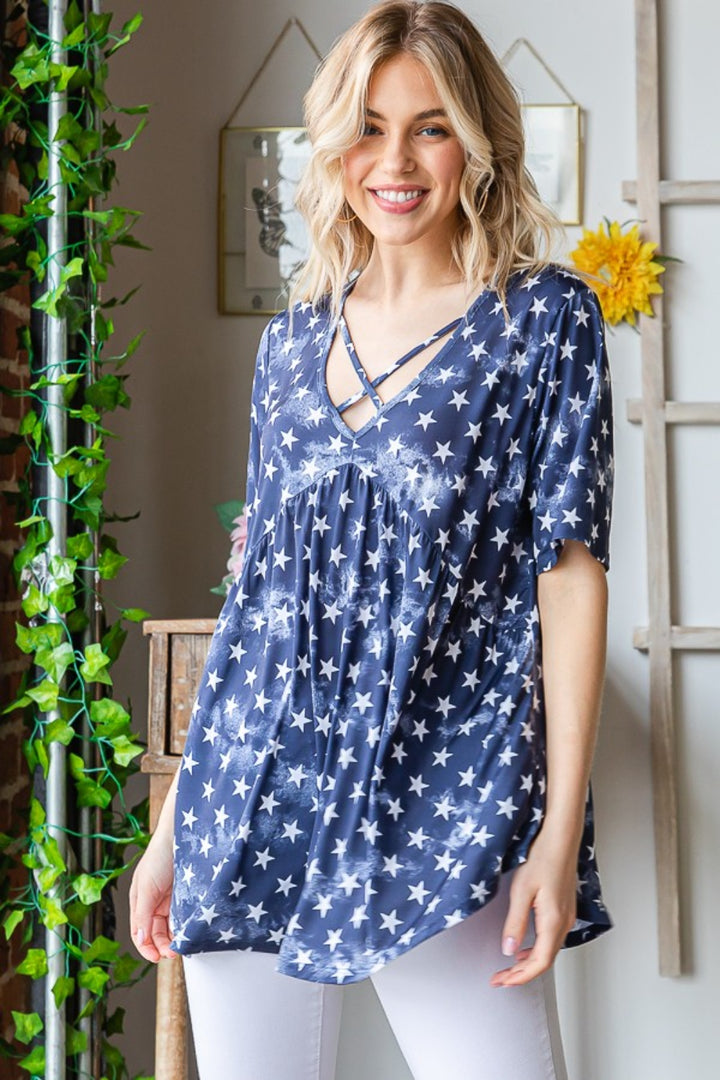 Playful Touch Star Babydoll Top - Joy & Country