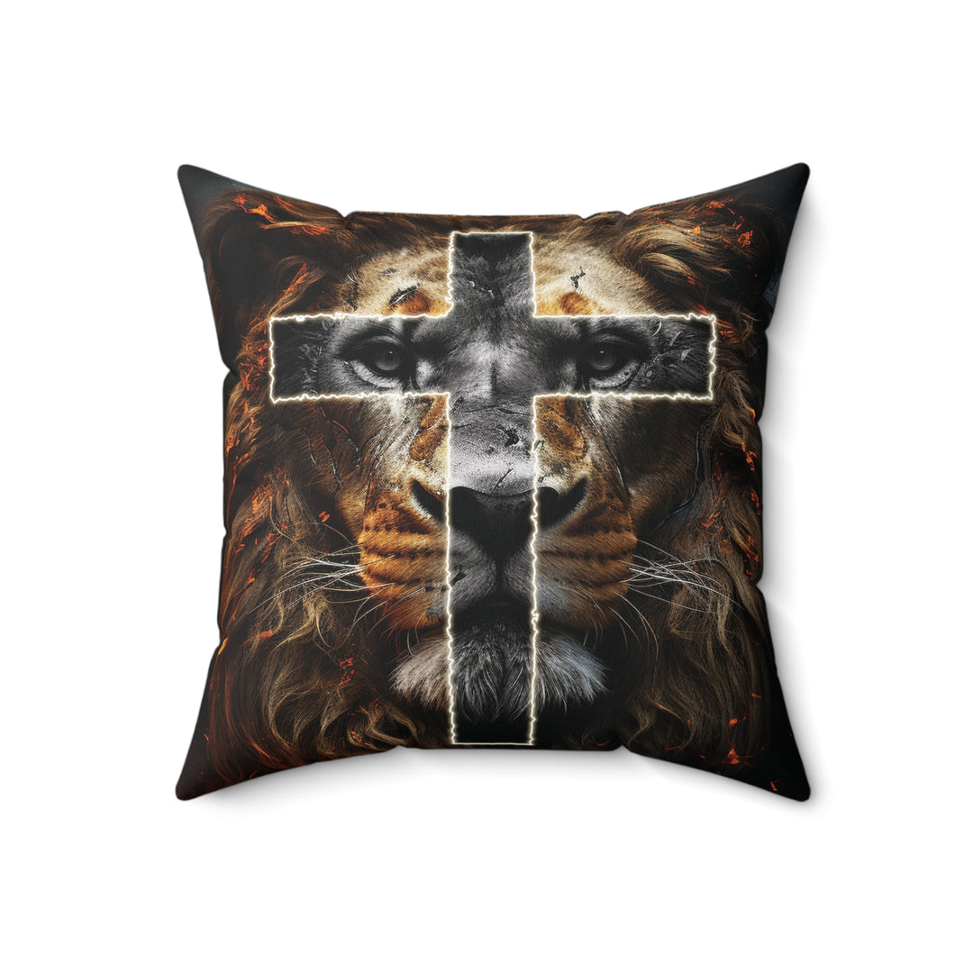 The Lion Of Judah Shall Break Every Chain - 18x18 2-Sided Pillow (2 Pillows in 1)