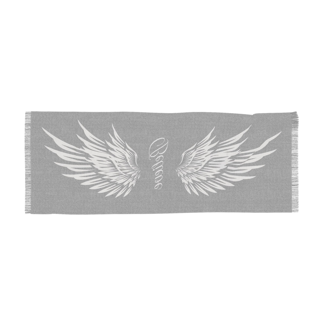 Copy of Believe With Angel Wings - Black - Semi-Translucent Lightweight Inspirational Wrap Scarf   All Over Prints Joy & Country
