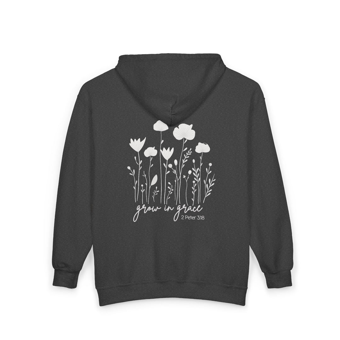 Grow In Grace 2 Peter 3:18 (2-Sided Front & Back Print) - Unisex Zip-Up Hoodie Sweatshirt   Hoodie Joy & Country