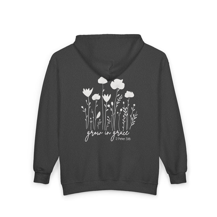 Grow In Grace 2 Peter 3:18 (2-Sided Front & Back Print) - Unisex Zip-Up Hoodie Sweatshirt   Hoodie Joy & Country