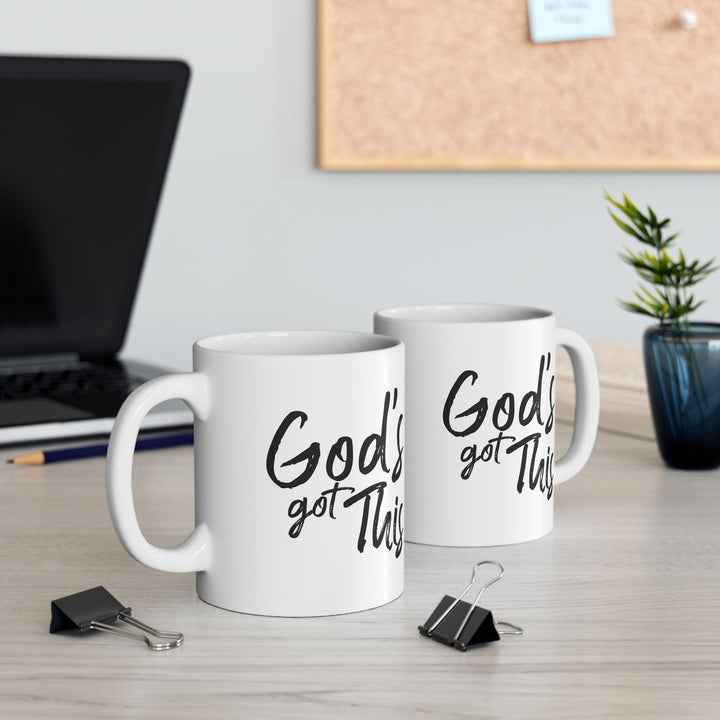 God's Got This White Ceramic Mug (11 oz) - Joy & Country