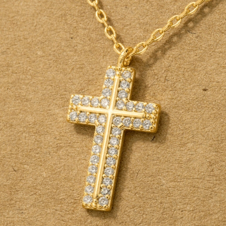 Restores My Soul - Pave Rhinestone Cross Necklace