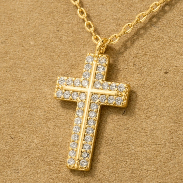Restores My Soul - Pave Rhinestone Cross Necklace