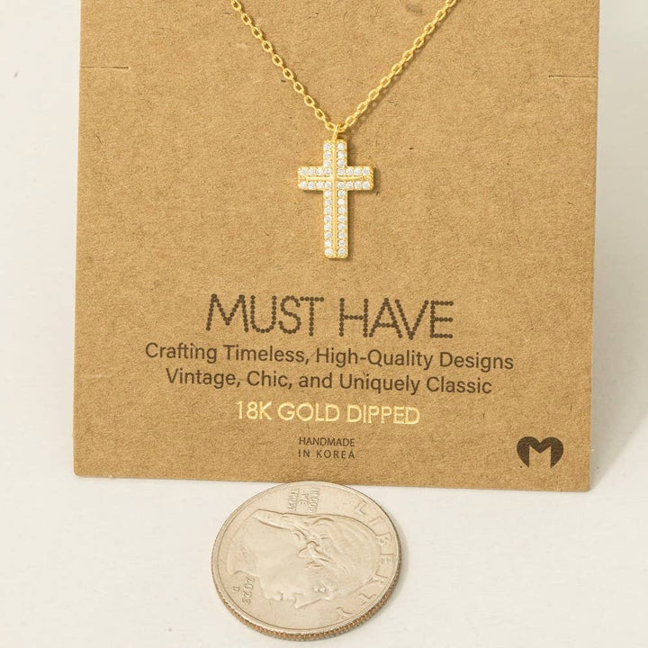 Restores My Soul - Pave Rhinestone Cross Necklace