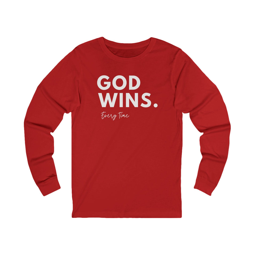 God Wins Every Time - Unisex Long-Sleeve Tee   Long-sleeve Joy & Country