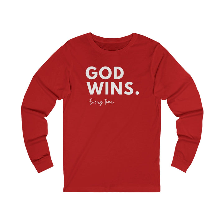 God Wins Every Time - Unisex Long-Sleeve Tee   Long-sleeve Joy & Country