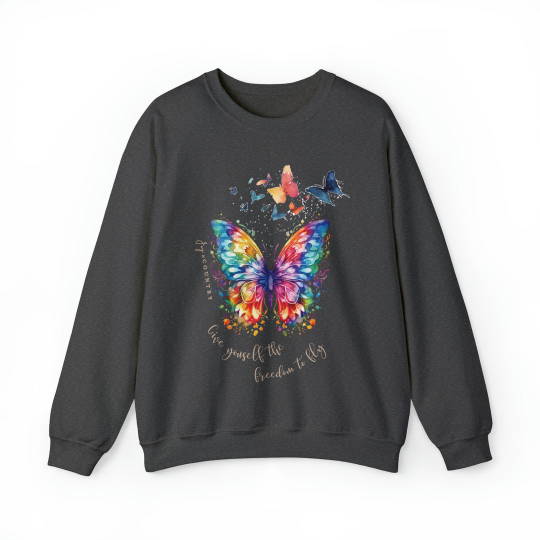 Give Yourself The Freedom To Fly - Butterflies - Unisex Crew-Neck Sweatshirt