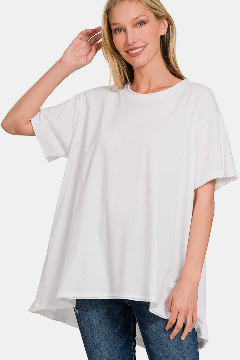 Comfy Basics Oversized Hi-Lo Cotton T-Shirt