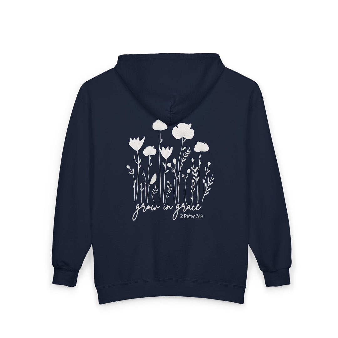 Grow In Grace 2 Peter 3:18 (2-Sided Front & Back Print) - Unisex Zip-Up Hoodie Sweatshirt   Hoodie Joy & Country