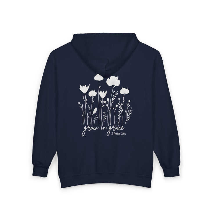 Grow In Grace 2 Peter 3:18 (2-Sided Front & Back Print) - Unisex Zip-Up Hoodie Sweatshirt   Hoodie Joy & Country