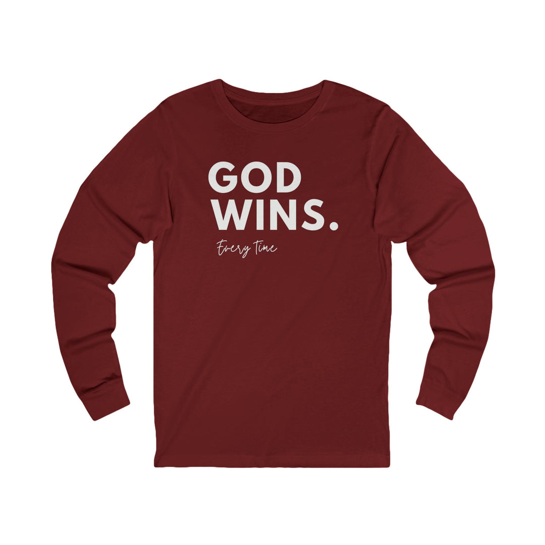 God Wins Every Time - Unisex Long-Sleeve Tee   Long-sleeve Joy & Country