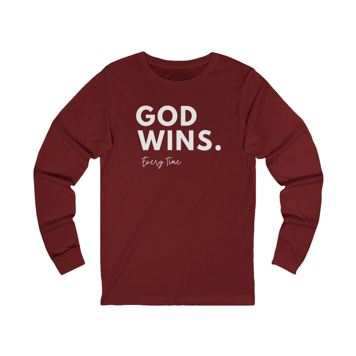 God Wins Every Time - Unisex Long-Sleeve Tee   Long-sleeve Joy & Country