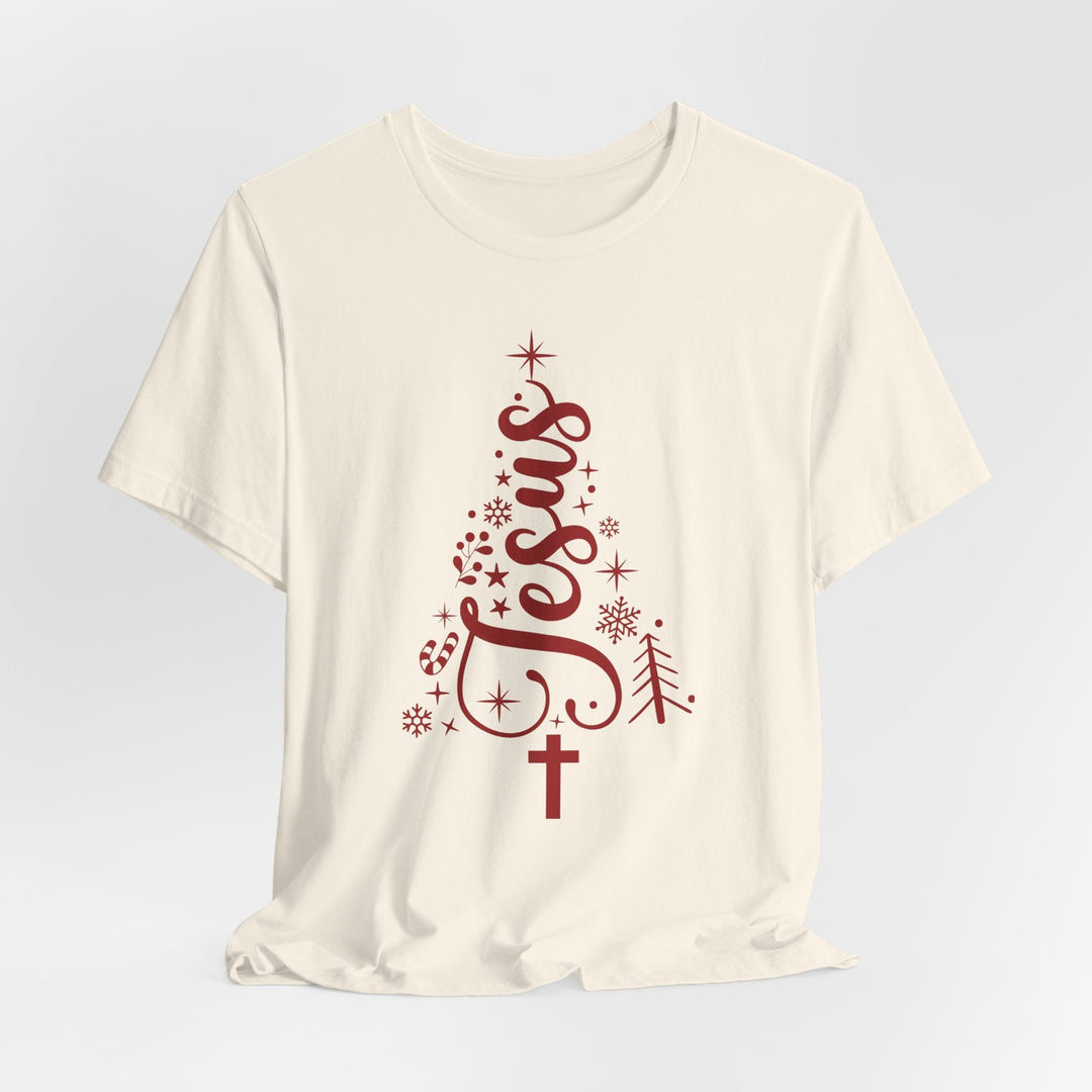 Jesus Intertwined Christmas Tree - Unisex Crew-Neck Tee   T-Shirt Joy & Country