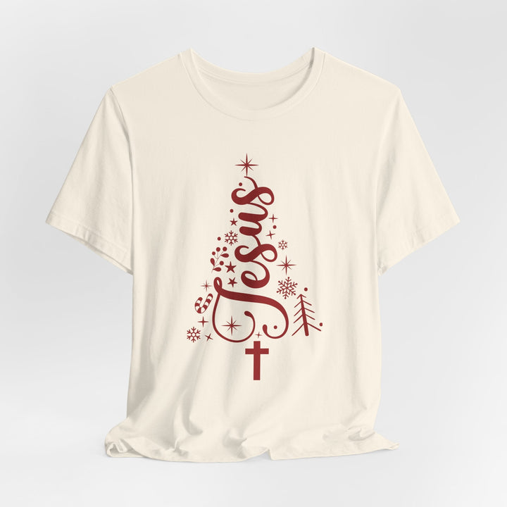 Jesus Intertwined Christmas Tree - Unisex Crew-Neck Tee   T-Shirt Joy & Country