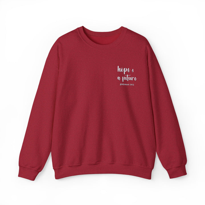 [Embroidered] Hope & A Future - Jeremiah 29:11 - Unisex Crew-Neck Sweatshirt - Joy & Country