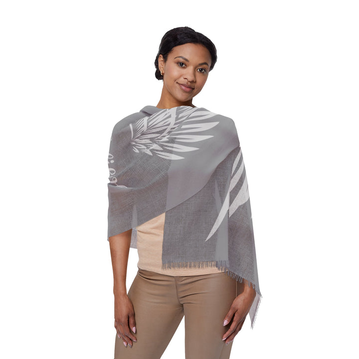Believe With Angel Wings - Grey - Semi-Translucent Lightweight Inspirational Wrap Scarf   Scarves Joy & Country