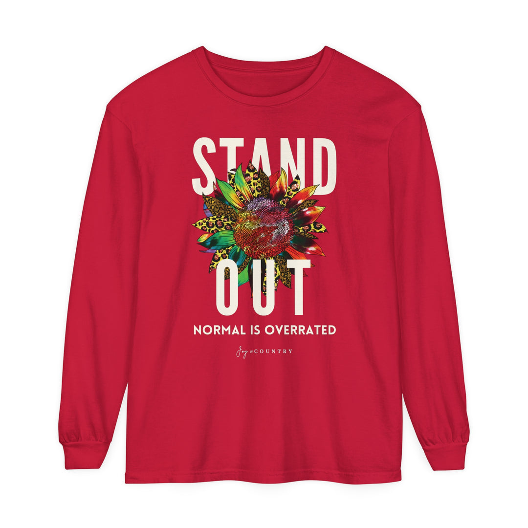 Stand Out, Normal Is Overrated - Premium Heavyweight Unisex Long-Sleeve Tee