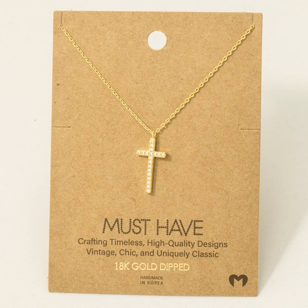 Made For More Pave Cross Necklace