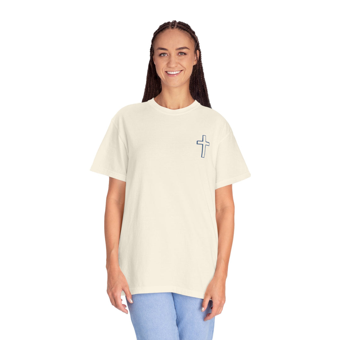 Just a Girl Who Loves The Lord - Front & Back - Premium Unisex Heavyweight Crew-Neck Tee   T-Shirt Joy & Country