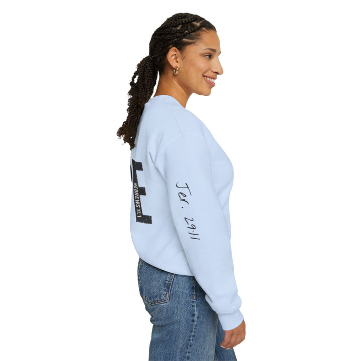 HOPE With Scriptures - Back And Sleeve Prints - Unisex Crewneck Sweatshirt   Sweatshirt Joy & Country
