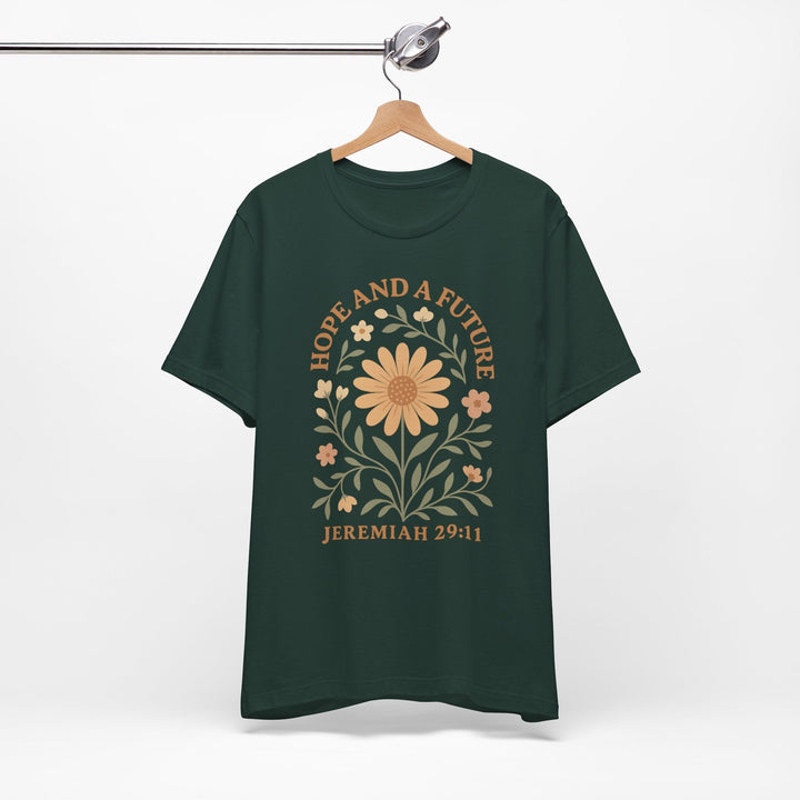 Hope And A Future Floral Arch Jeremiah 29:11 - Unisex Crew-Neck Tee   T-Shirt Joy & Country