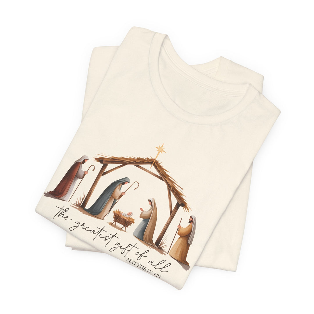 The Greatest Gift of All Nativity Scene - Unisex Crew-Neck Tee   T-Shirt Joy & Country
