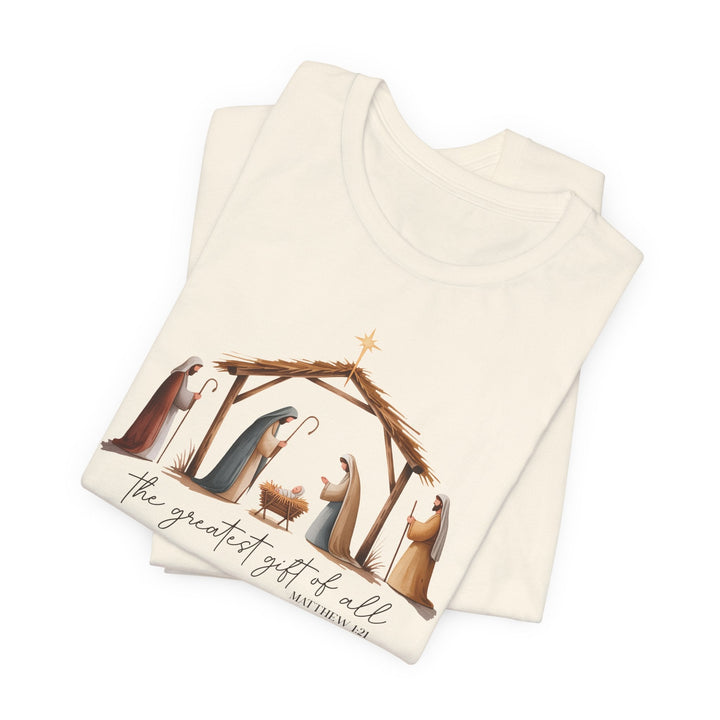 The Greatest Gift of All Nativity Scene - Unisex Crew-Neck Tee   T-Shirt Joy & Country