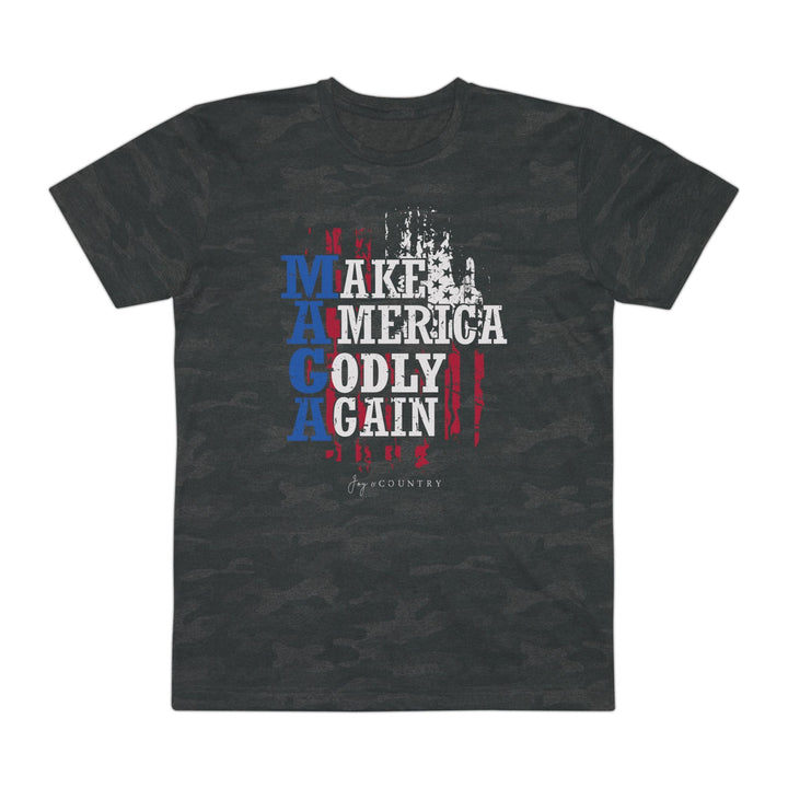 [FINAL SALE] 'Make America Godly Again' Graphic Camo Tee   T-Shirt Joy & Country
