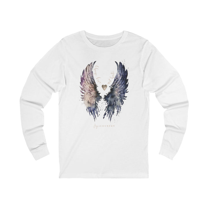 Choose Love; Not Hate - Angel Wings Watercolor Design - Unisex Long-Sleeve Tee
