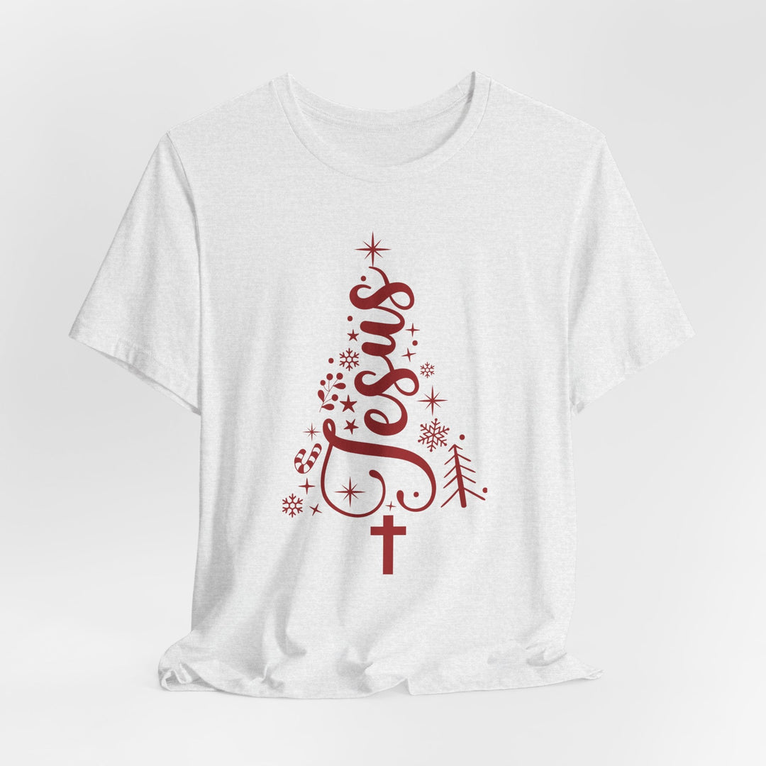 Jesus Intertwined Christmas Tree - Unisex Crew-Neck Tee   T-Shirt Joy & Country