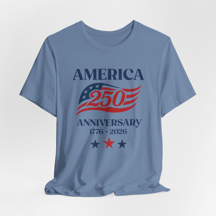 America 250th Anniversary Flag 1776-2026 With Stars - Unisex Crew-Neck Tee   T-Shirt Joy & Country