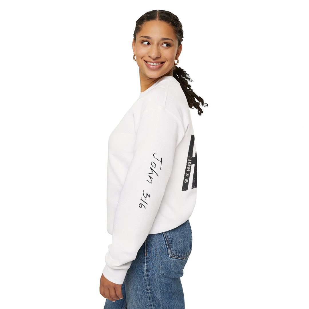HOPE With Scriptures - Back And Sleeve Prints - Unisex Crewneck Sweatshirt   Sweatshirt Joy & Country