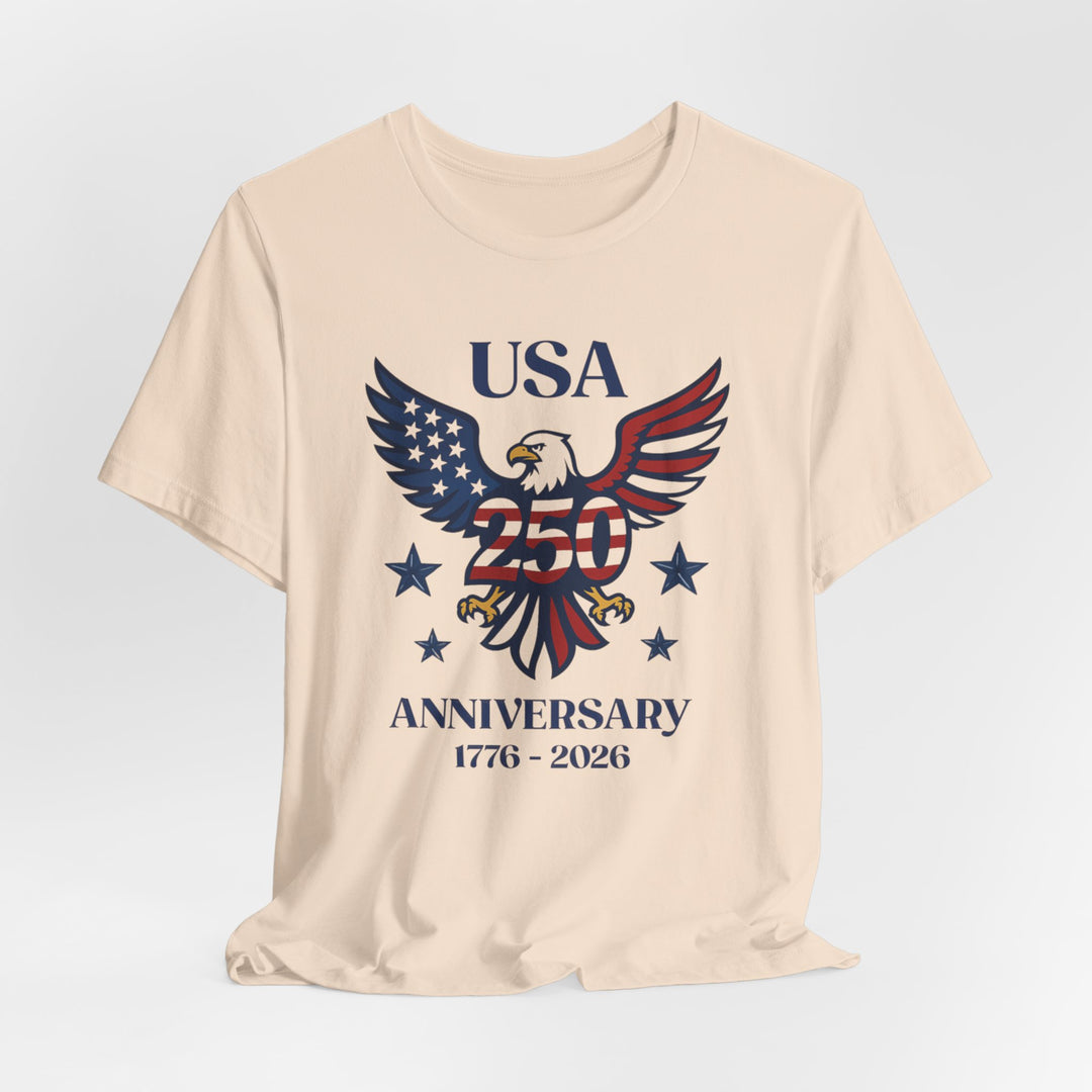 USA 250th Anniversary American Flag Eagle 1776-2026 - Unisex Crew-Neck Tee