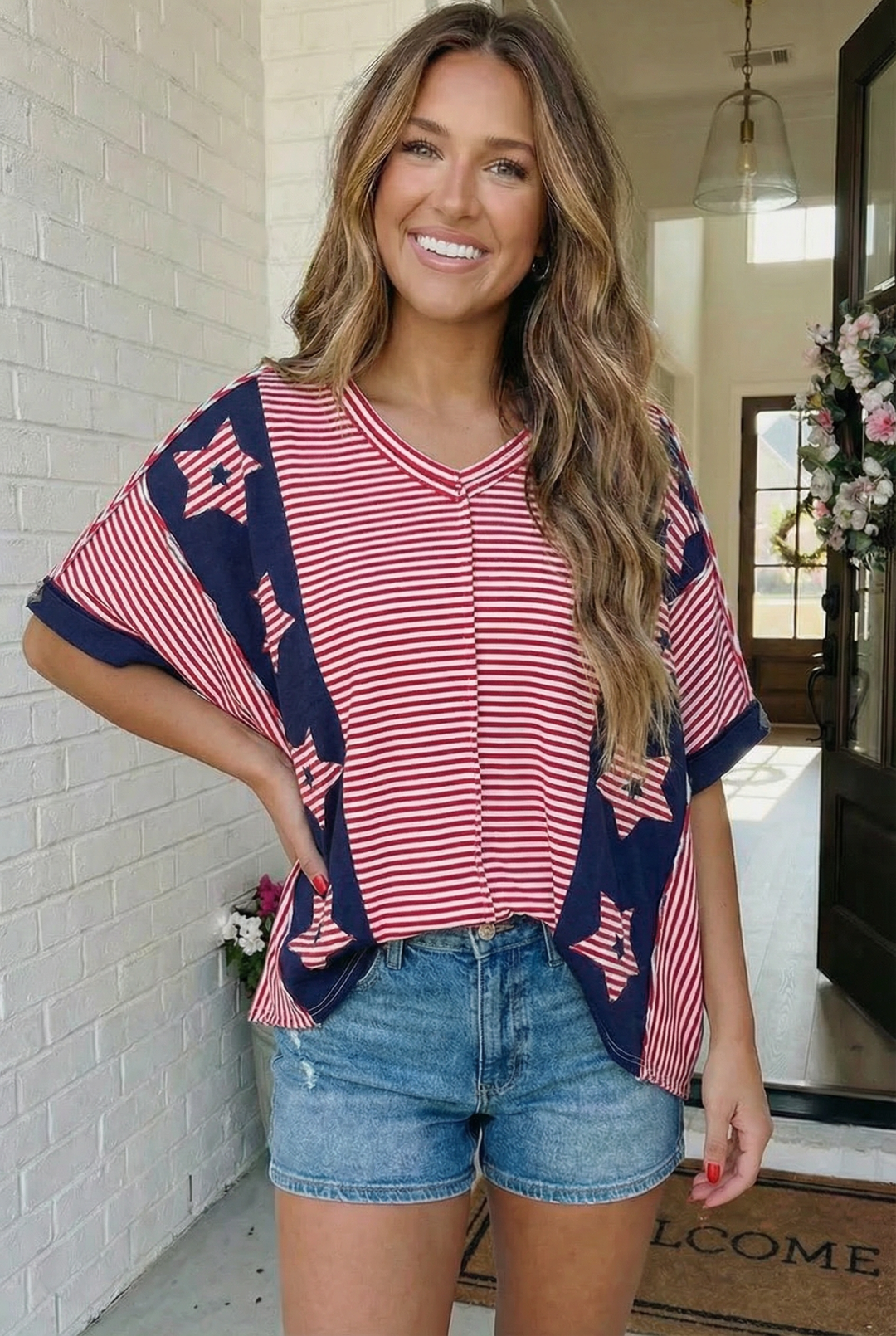 Stars and Stripes Forever Oversized Top    Joy & Country