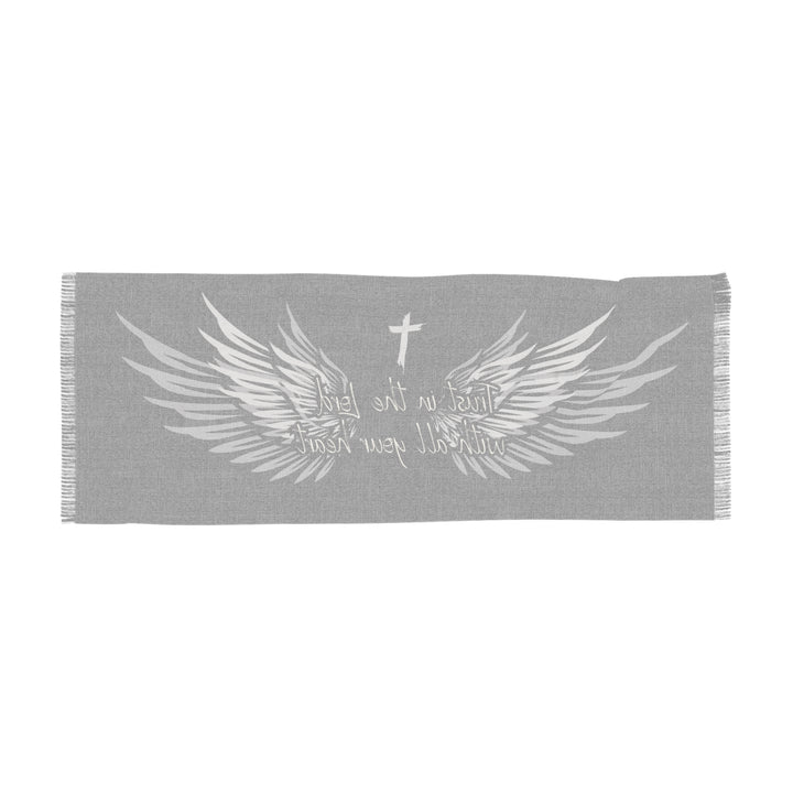 Trust In The Lord Cross Angel Wings - Semi-Translucent Lightweight Inspirational Wrap Scarf