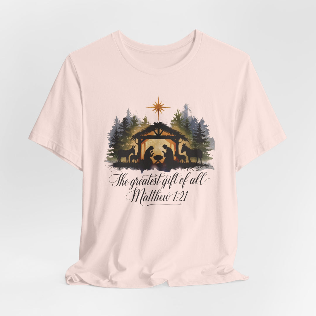 The Greatest Gift of All Matthew 1:21 - Unisex Crew-Neck Tee   T-Shirt Joy & Country