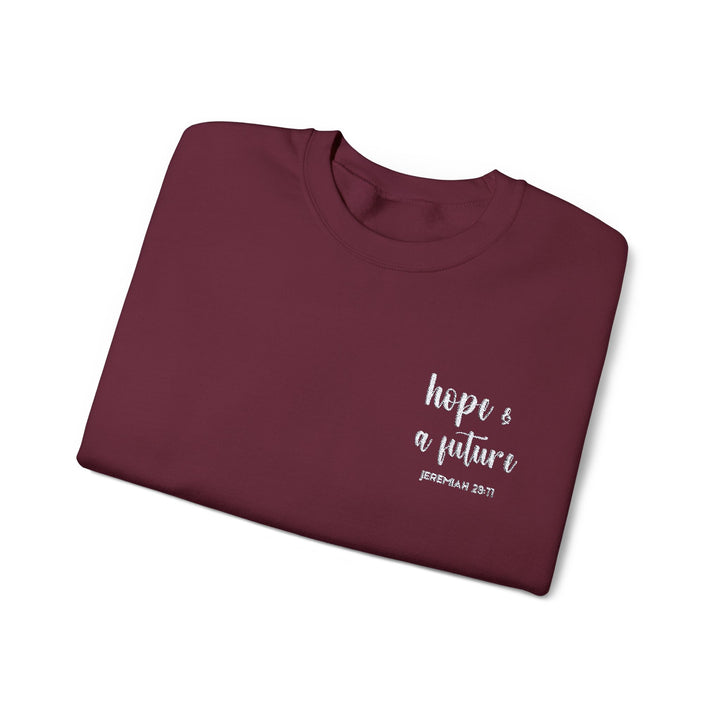[Embroidered] Hope & A Future - Jeremiah 29:11 - Unisex Crew-Neck Sweatshirt - Joy & Country