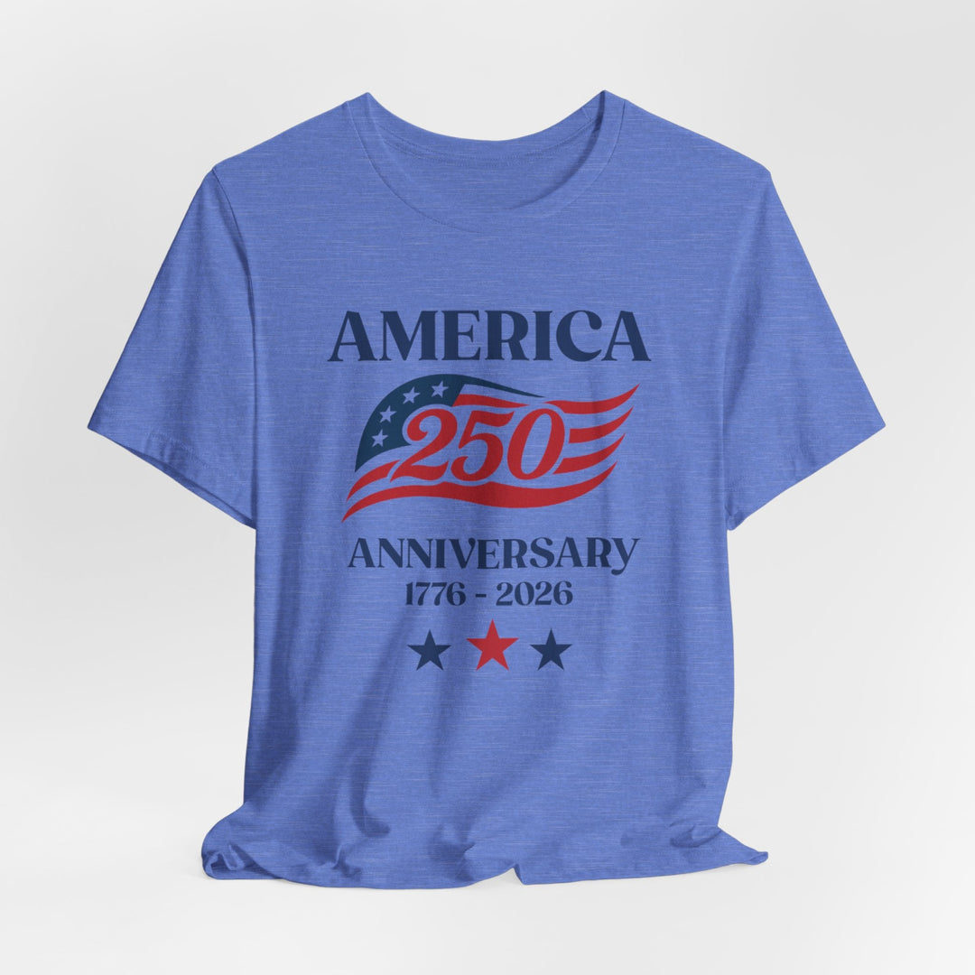 America 250th Anniversary Flag 1776-2026 With Stars - Unisex Crew-Neck Tee   T-Shirt Joy & Country