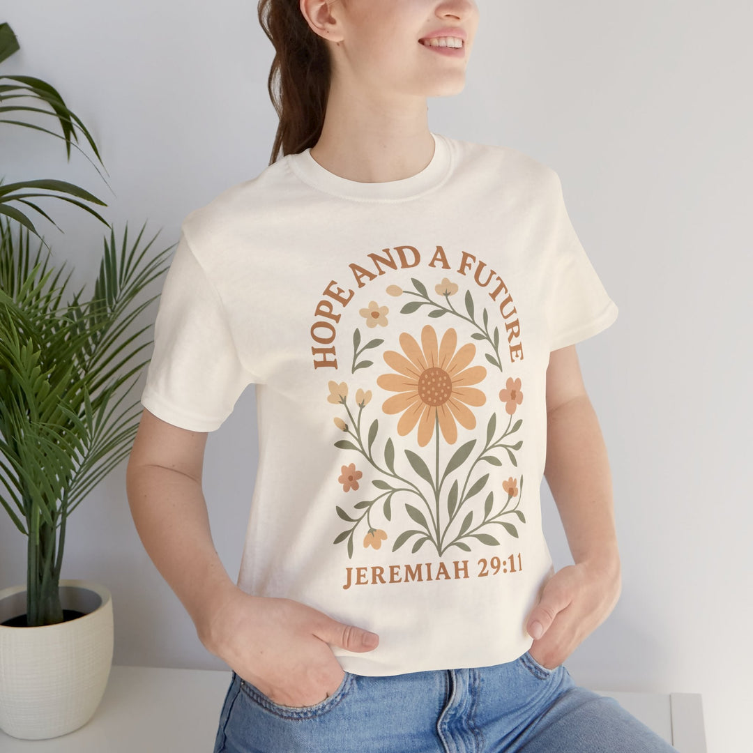 Hope And A Future Floral Arch Jeremiah 29:11 - Unisex Crew-Neck Tee   T-Shirt Joy & Country