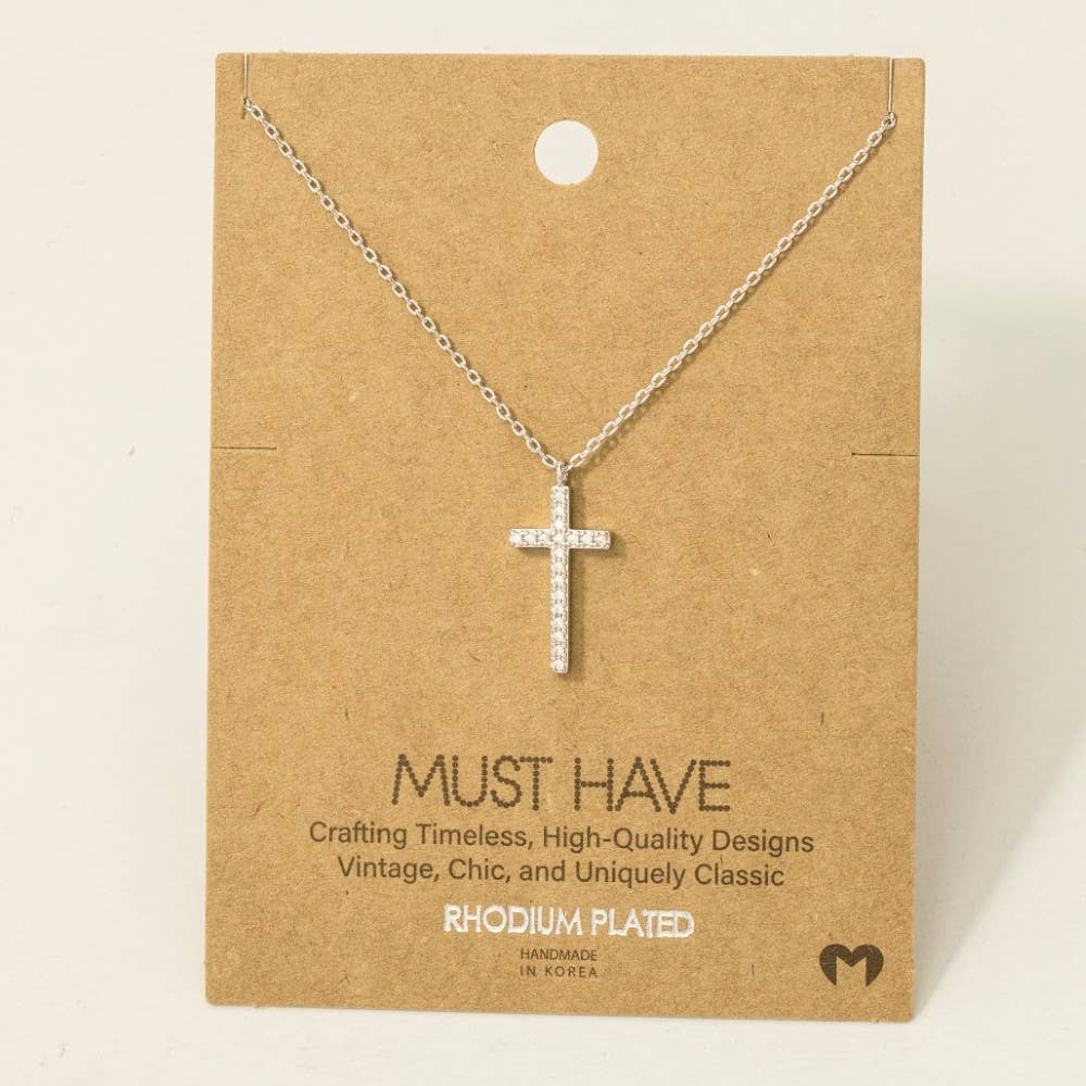 Made For More Pave Cross Necklace