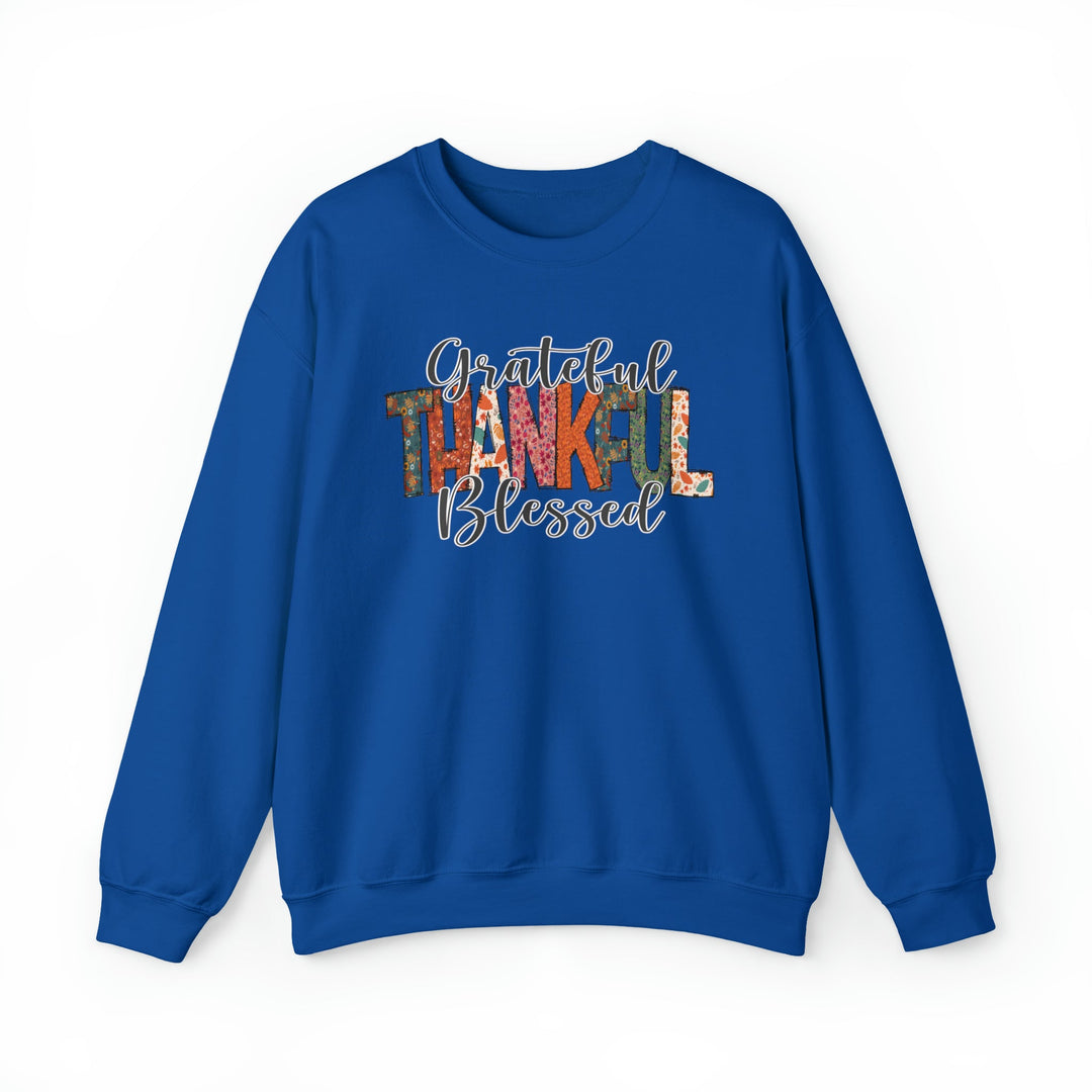Grateful, Thankful, Blessed Patterns - Unisex Crew-Neck Sweatshirt   Sweatshirt Joy & Country