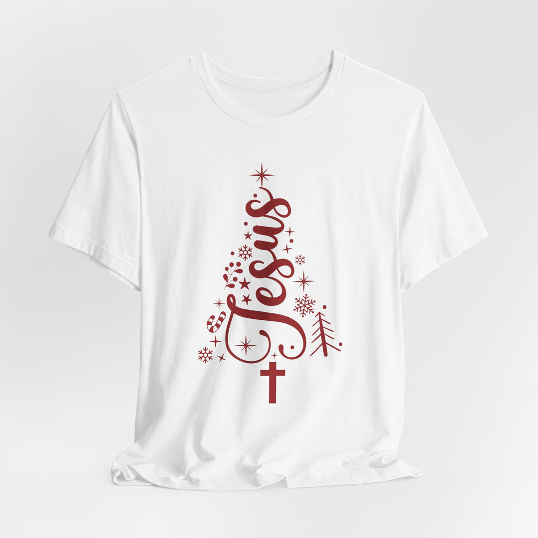 Jesus Intertwined Christmas Tree - Unisex Crew-Neck Tee   T-Shirt Joy & Country
